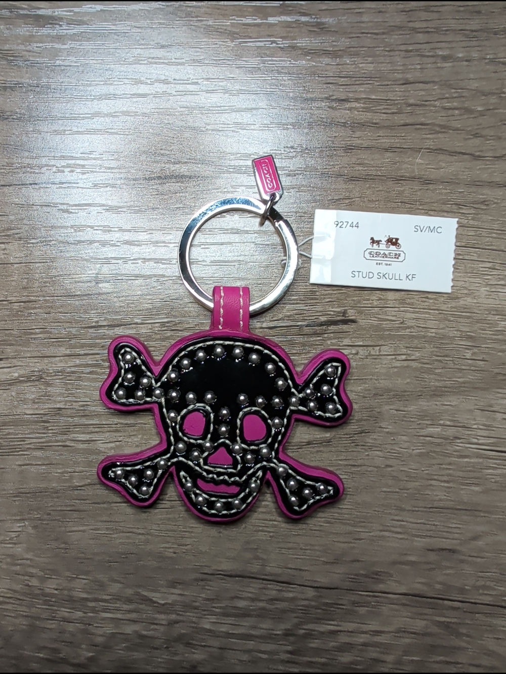 Coach Stud Skull Keyfob
